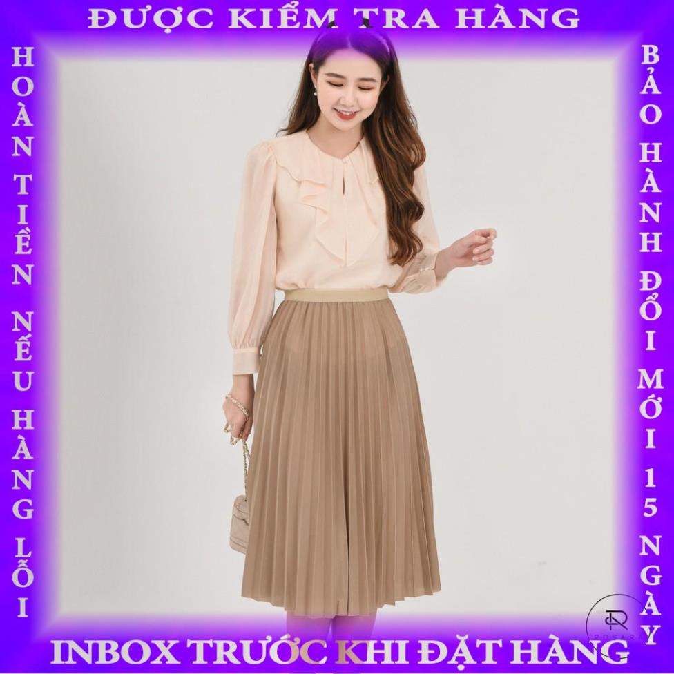 Chân váy xếp ly dài cạp chun 3 màu Rosara SP15 buivanh