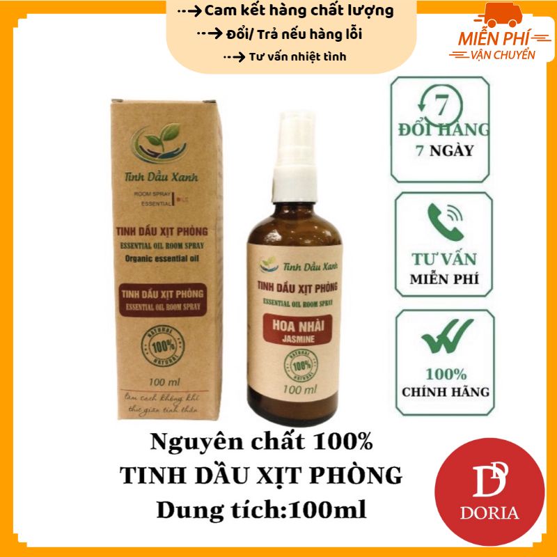 Tinh Dầu Xịt Phòng Tinh Dầu Xanh Hương Hoa nhài giúp khử mùi làm thơm phòng loại 100ml (có chọn mùi)