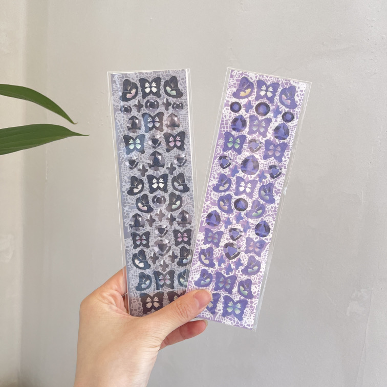 Miếng dán bằng chất liệu PET chống thấm nước họa tiết bươm bướm xinh xắn dùng trang trí thủ công