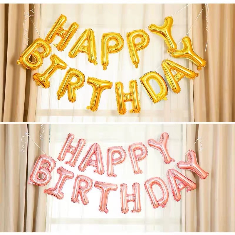 Hàng Đẹp Bộ Chữ Happy Birthday bóng kiếng tráng nhôm nhiều mẫu trang trí sinh nhậtn