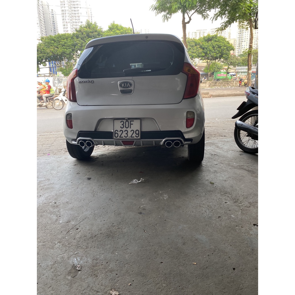 Lip chia pô sau xe Kia Morning 2012 đến 2018 - dáng 4 bô tròn kiểu dáng thể thao, lắp đặt đơn giản