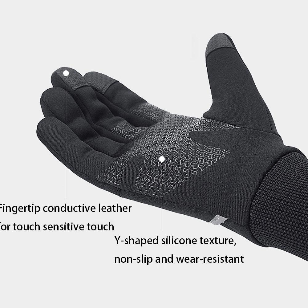 Găng Tay Giữ Ấm Bằng Silicon Polyester In Logo Phản Quang Thời Trang Cho Nam