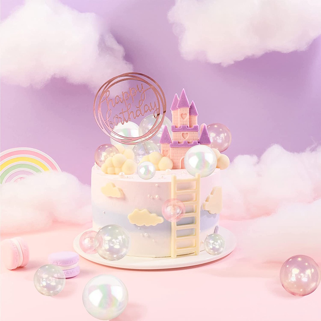 Set 25 Phụ Kiện Trang Trí Bánh Kem Hình Viên Ngọc Trai Xinh Xắn