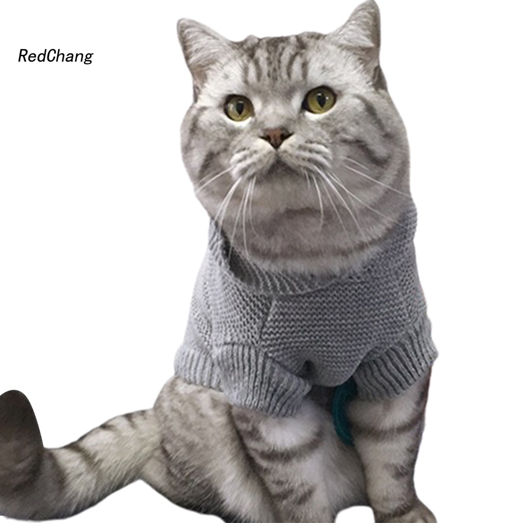 Áo hoodie sợi acrylic dệt kim giữ ấm mùa đông thiết kế đáng yêu dành cho mèo cưng
