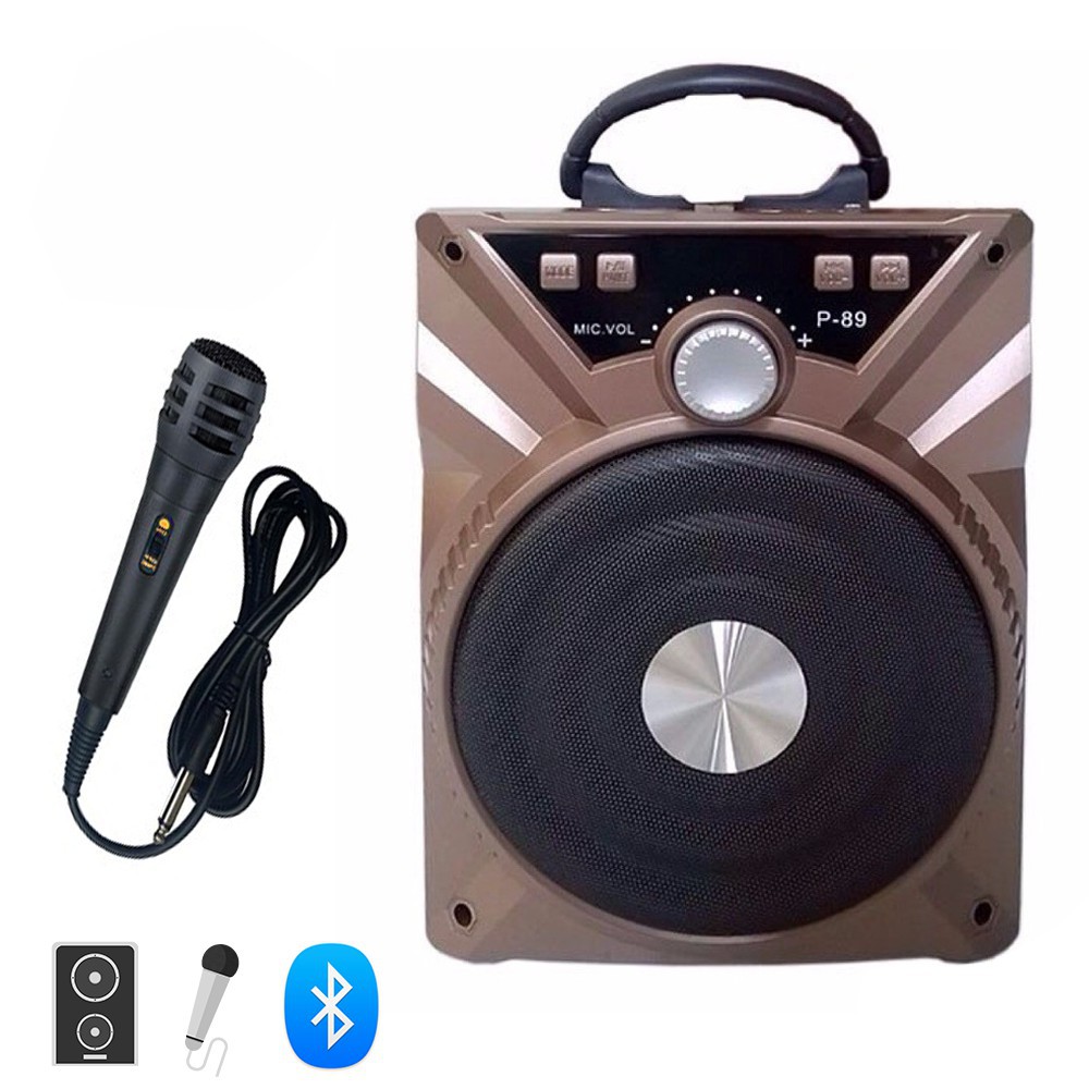 Loa bluetooth hát karaoke P87 P88 P89 tặng 1 micro hát karaoke KGR