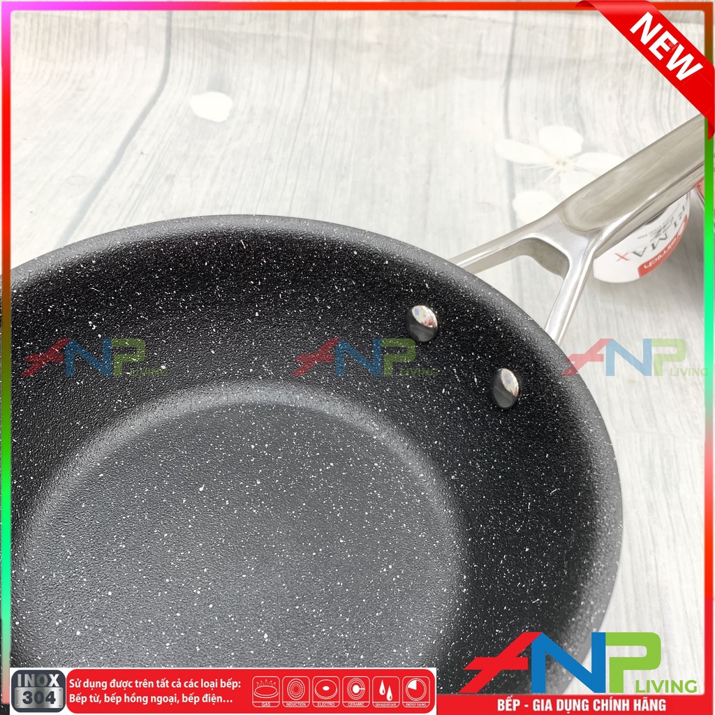 Chảo Vân Đá Chống Dính, Sâu Lòng 3 Lớp inox Liền Khối - ELMICH TRI-MAX CZ (Size 20cm/EL-3835, 24cm/EL-3836, 26cm/EL-3837