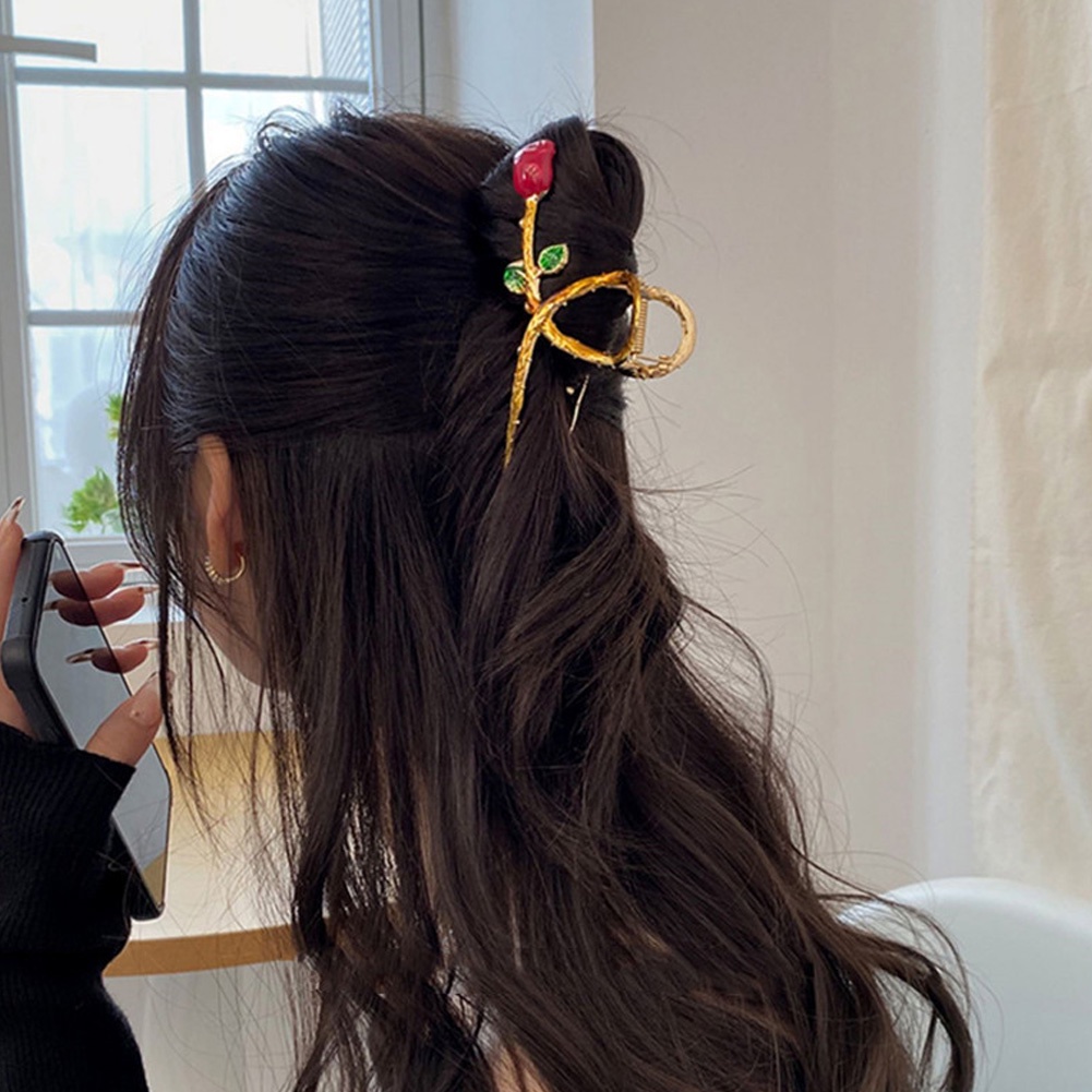 Kẹp Tóc Kim Loại Hình Hoa Hồng Thời Trang Cho Nữ
