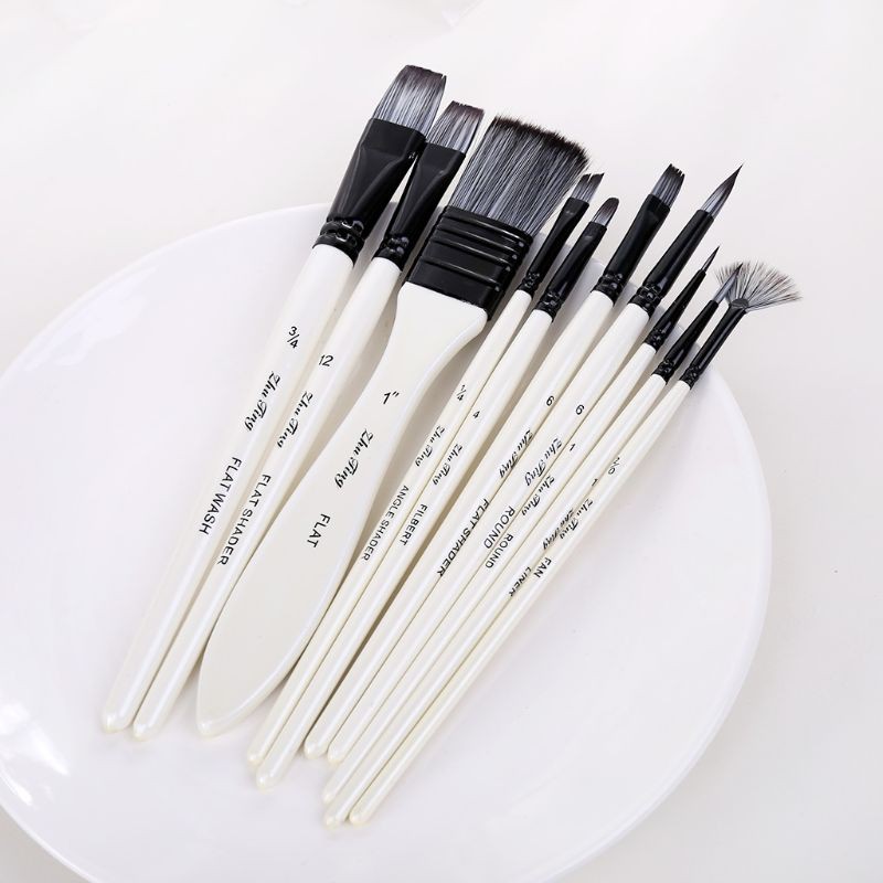 Bộ 10 cọ vẽ màu nước cao cấp chuyên dụng