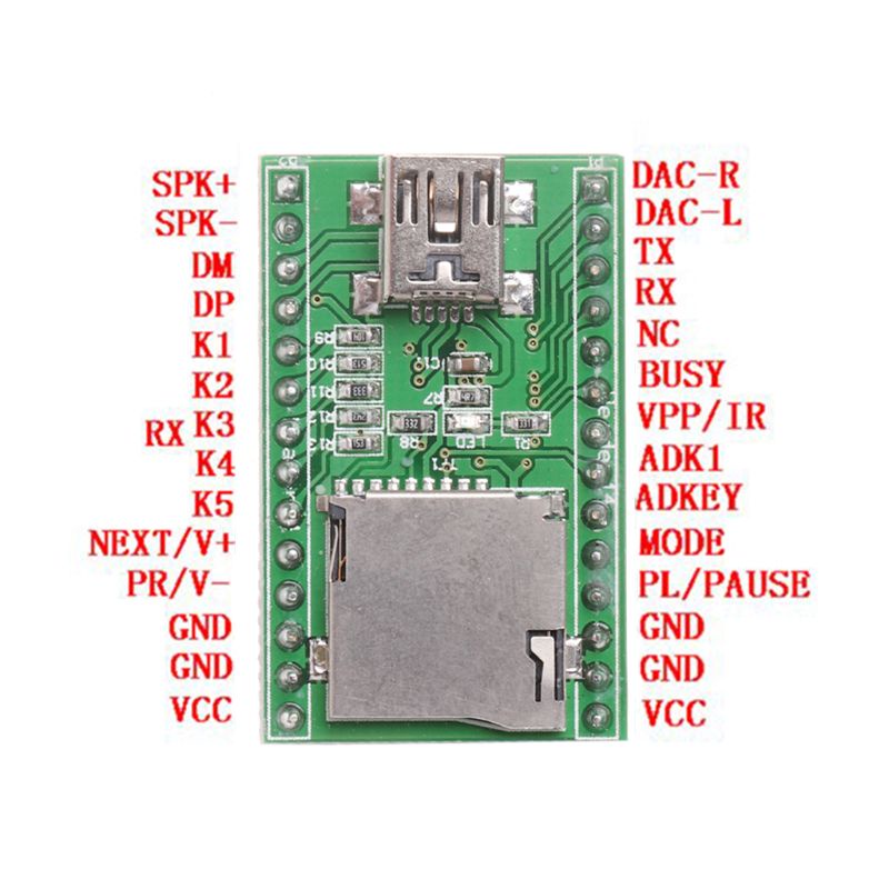 Mô-đun USB Âm Thanh Chuẩn JQ6500-28P Thay Thế Một Sang 5 Chiều MP3