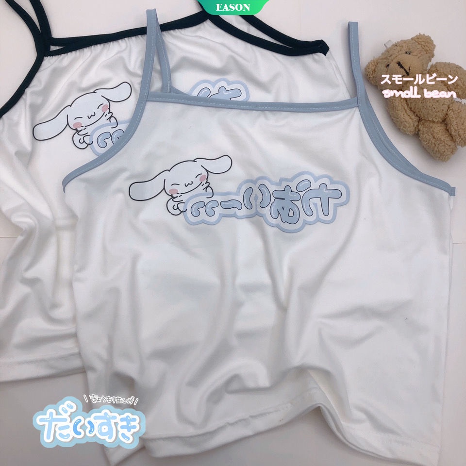 Áo crop top Không Tay In Hình Chú Chó Dễ Thương Phong Cách Mùa Hè 2022