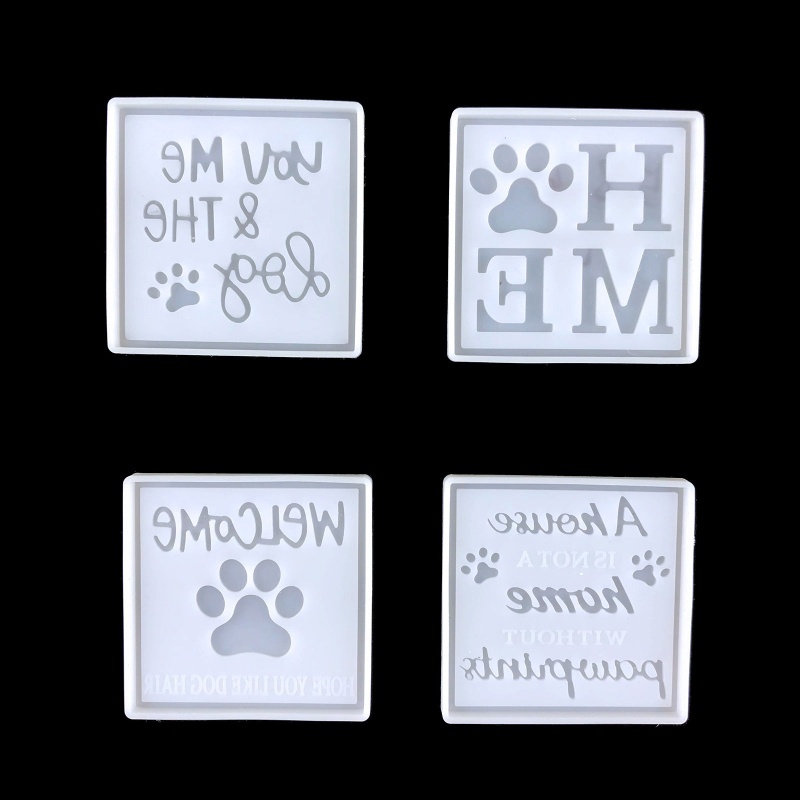 Khuôn Silicone Làm Đế Lót Ly Hình Dấu Chân Chó Dag DIY