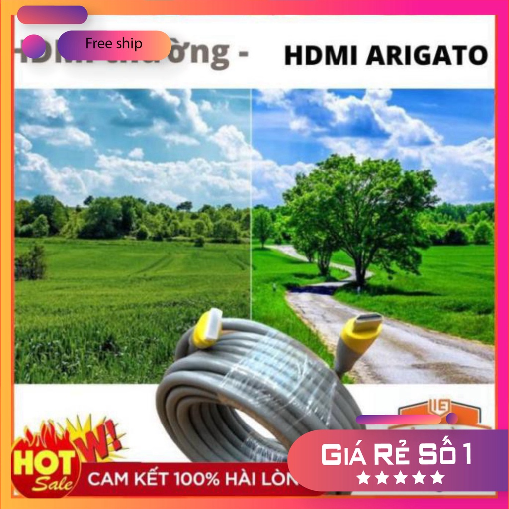 Cáp HDMI ARIGATO 1.5m 3m 5m 10m lõi đồng HDTV 4K*2K (19+1) - Dây HDMI To HDMI tròn chuẩn FULL HD 1080p MSP 02109