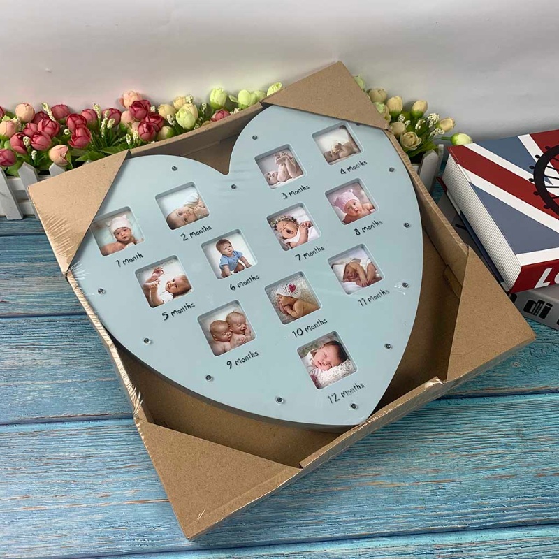 Khung Ảnh Kỷ Niệm Hình Trái Tim Có Đèn Dành Cho Bé 0-12 Tháng Tuổi