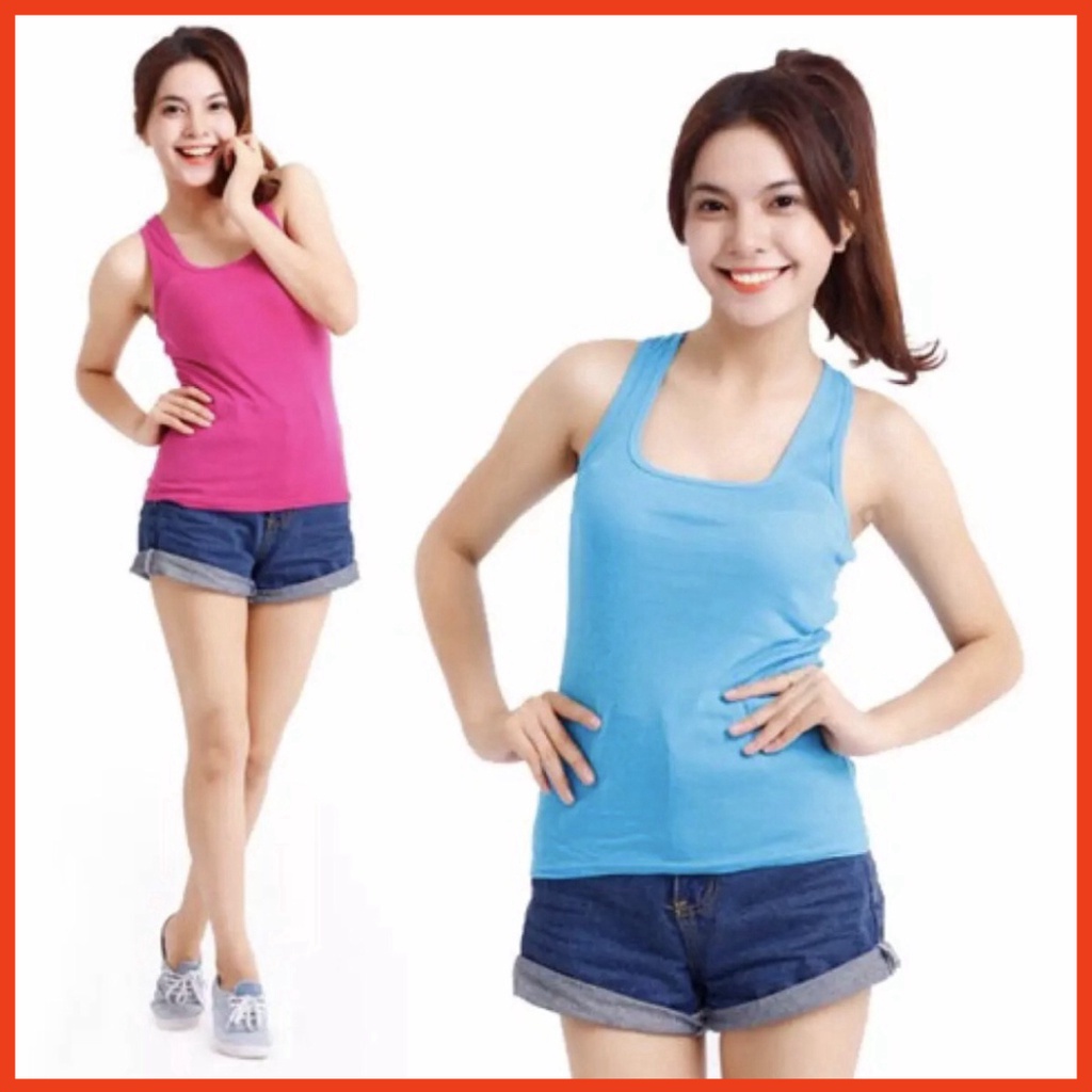 Áo thun sát nách nữ chất liệu cotton co giản form ôm tôn dáng 38kg-53kg