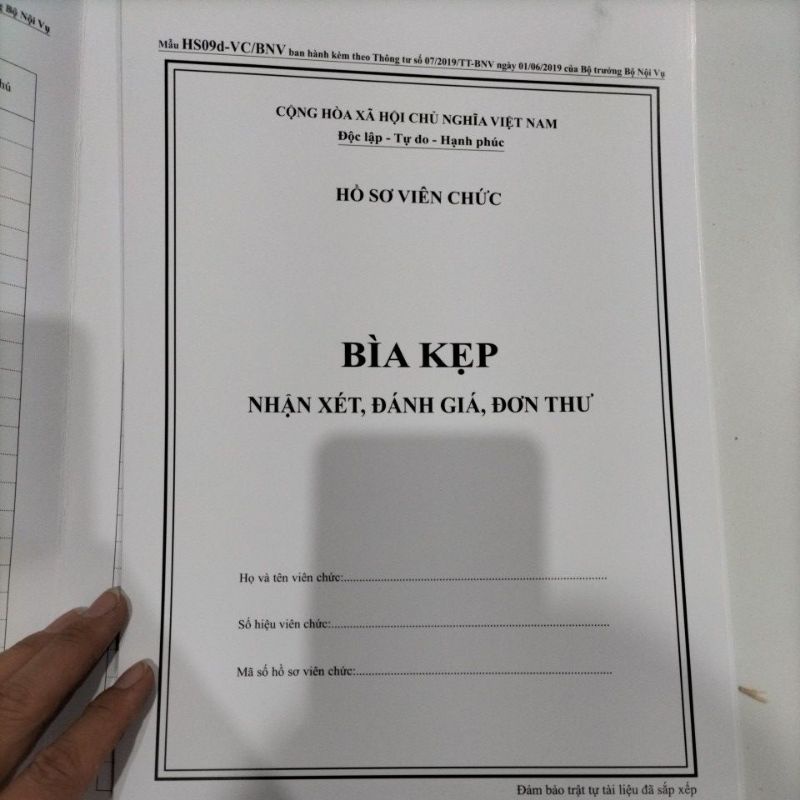 Bộ bìa kẹp hồ sơ viên chức (5 bộ)