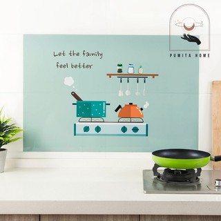 Giấy Dán Tường Nhà Bếp Miếng Dán Bếp Chống Bắn Dầu Mỡ Chịu Nhiệt Cao Trang Trí Bếp Thêm Hiện Đại PUMITA