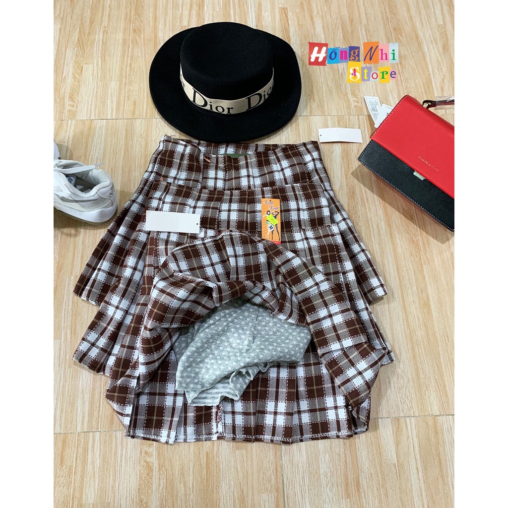Chân Váy Xòe Caro Xếp Ly Tennis Có Quần Trong Ulzzang - MX