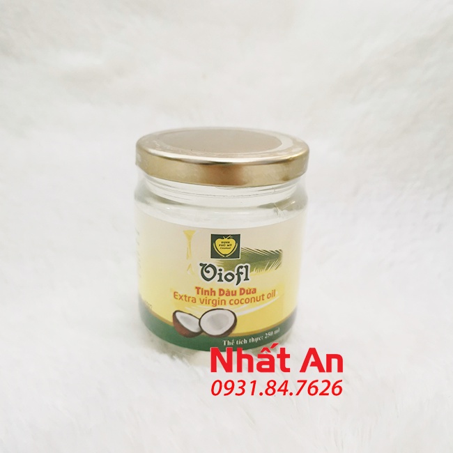 TINH DẦU DỪA HỮU CƠ ÉP LẠNH VIOFL 250ML/ EXTRA VIRGIN COCONUT OIL VIOFL 250ML