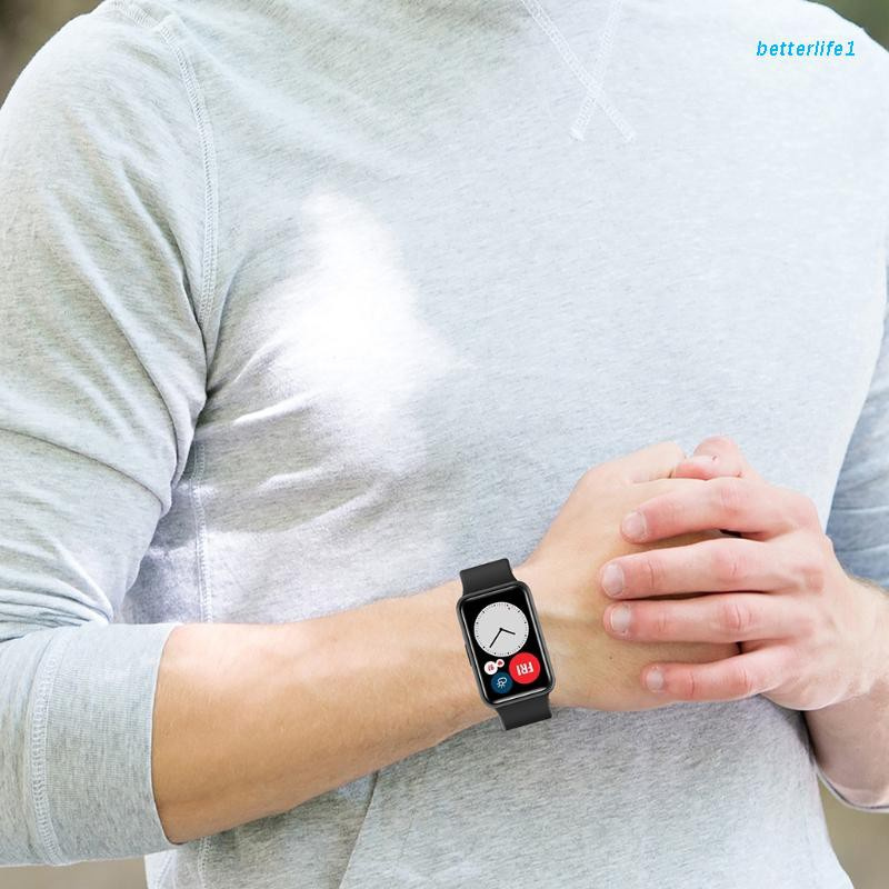 Dây Đeo Thể Thao Thay Thế Bằng Silicon Với Đầu Nối Thép Không Gỉ Cho Đồng Hồ Huawei Watch Fit 1.64 "