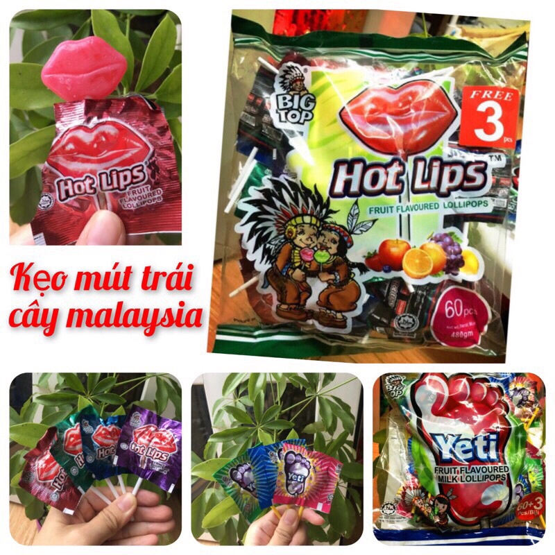 Kẹo que môi que bàn chân malisia gói 60 que
