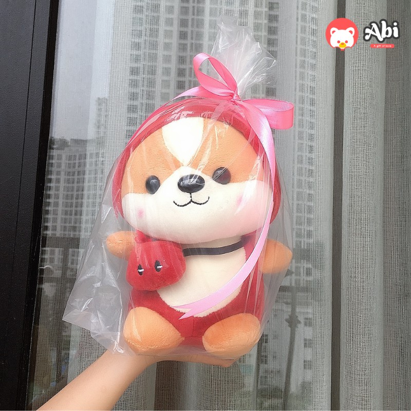 Gấu bông Shiba Cosplay cao cấp - Gấu bông Chó Shiba đeo túi ngộ nghĩnh dễ thương chất liệu lông nhung mềm mịn