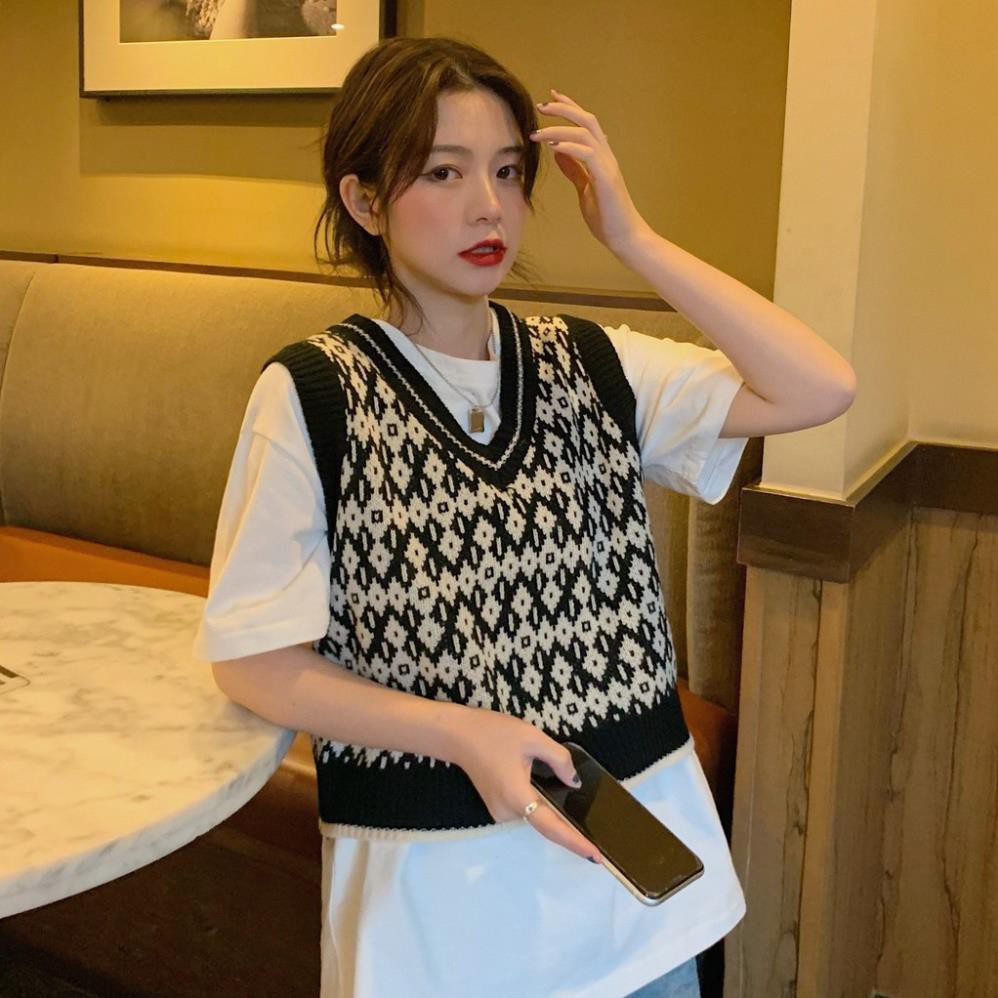 Áo Gile Không Tay Cổ Chữ V Dáng Rộng Phong Cách Hàn Quốc Cho Nữ | BigBuy360 - bigbuy360.vn