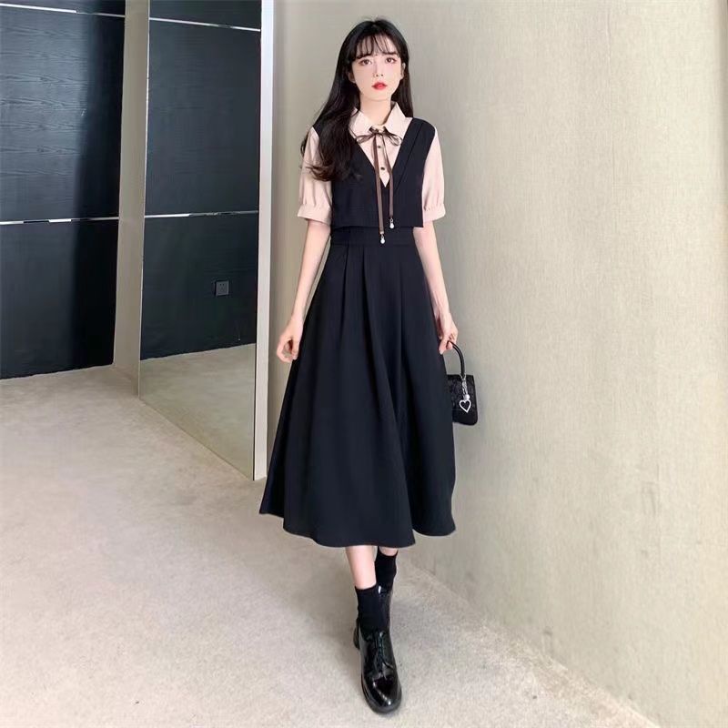 Đầm Giả Hai Lớp Cổ Polo Che Bụng Thời Trang Mùa Hè Kiểu Mới