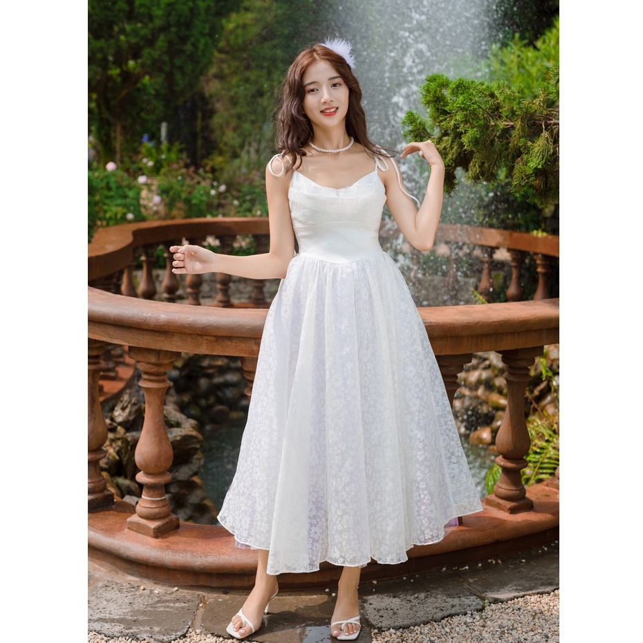 Daisy dress- đầm 2 dây bồng bềnh 3 lớp hoa mai - CHITS