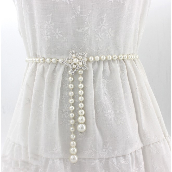 Thắt lưng nữ chuỗi ngọc mặt ngôi sao đính đá dễ thương TTL59