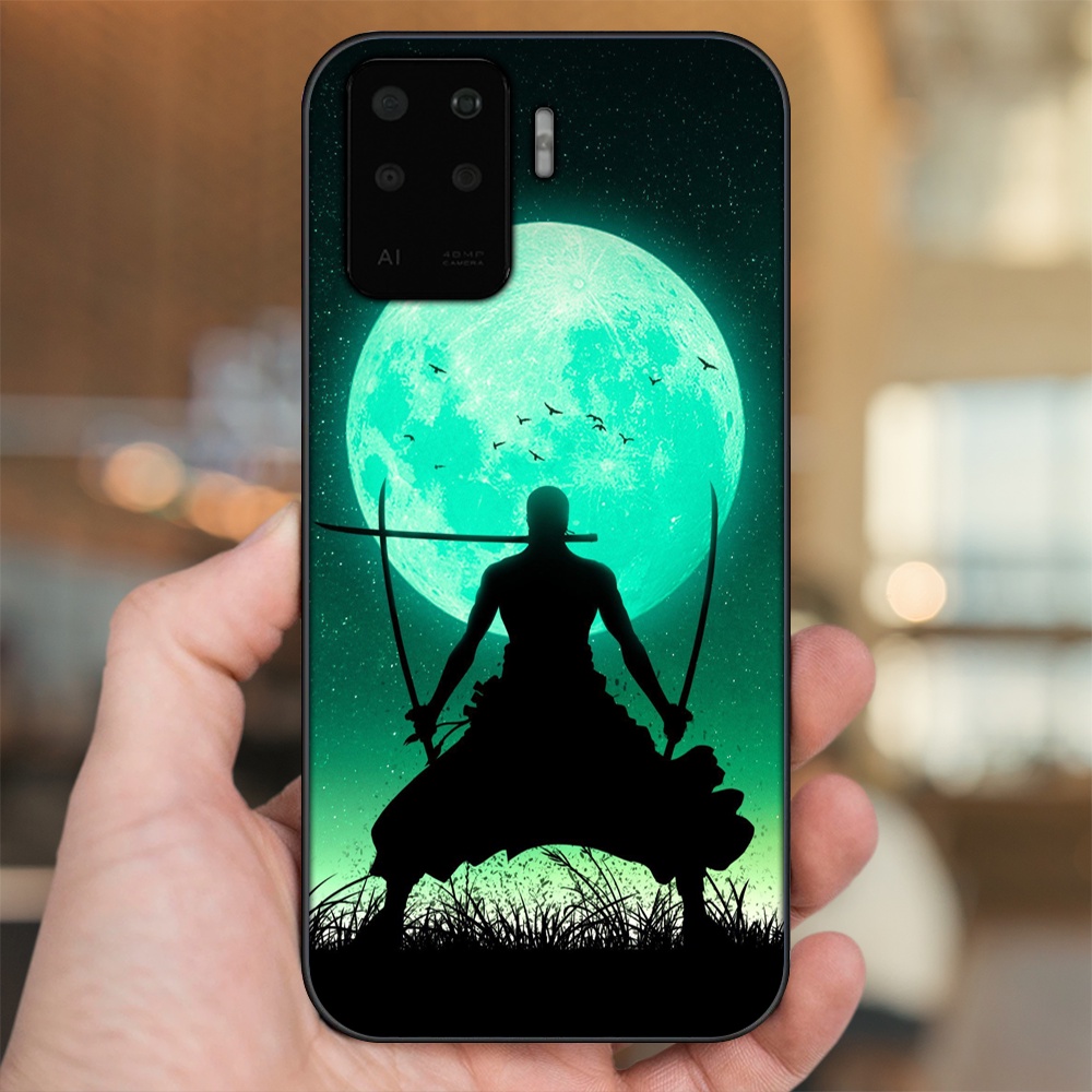 Ốp lưng Oppo A94 viền đen in hình Zoro One Piece