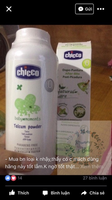 LĂN BÔI VẾT MUỖI VÀ CÔN TRÙNG CẮN CHICCO