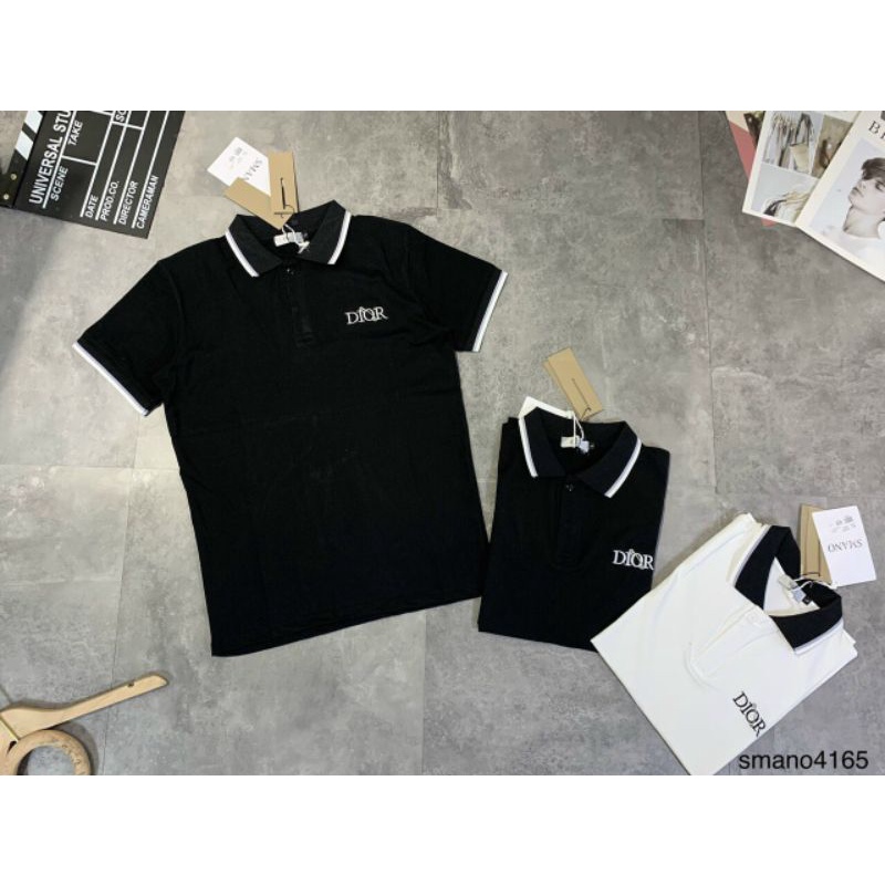 áo polo nam tay ngắn cổ tròn chất cotton mềm -áo phông nam Dior thuê 3 màu cực đẹp