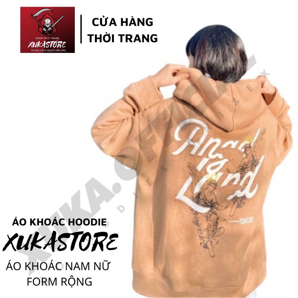 Áo khoác hoodie Chống Nắng cho nam nữ in hình Angle Land, unisex form rộng có dây kéo ulzzang XUKA SHOP | BigBuy360 - bigbuy360.vn