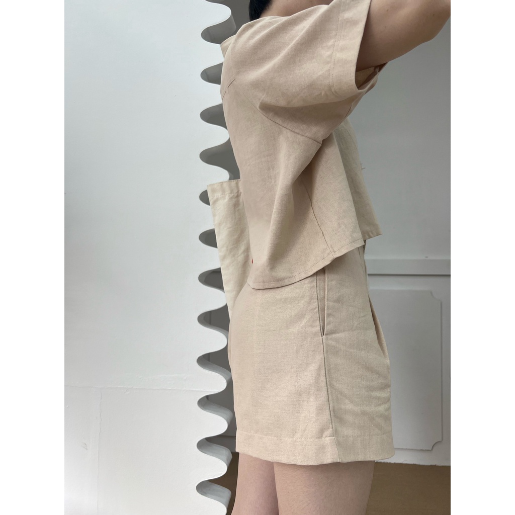 Quần Short - Quần đùi nữ chất linen form A (hình thật shop tự chụp) có lót dày dặn.