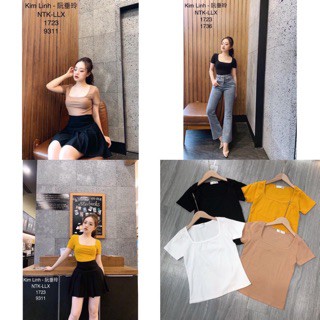 Áo thun nữ cổ vuông tay ngắn dáng ôm, kiểu đẹp , phụ kiện thời trang MAIKA | BigBuy360 - bigbuy360.vn