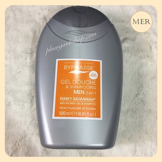 Sữa tắm byphasse men shower gel - shampoo 2 in 1 funky savannah 500ml