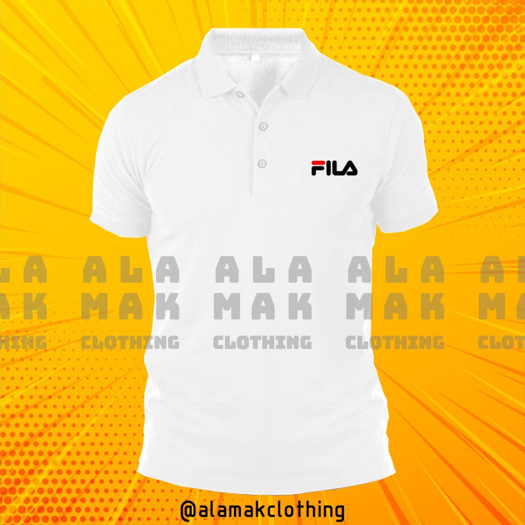 Áo thun POLO in LOGO CLASSIC FILA WORD VINTAGE LELAKI cho nữ Áo thun nam 100% COTTON chất lượng cao