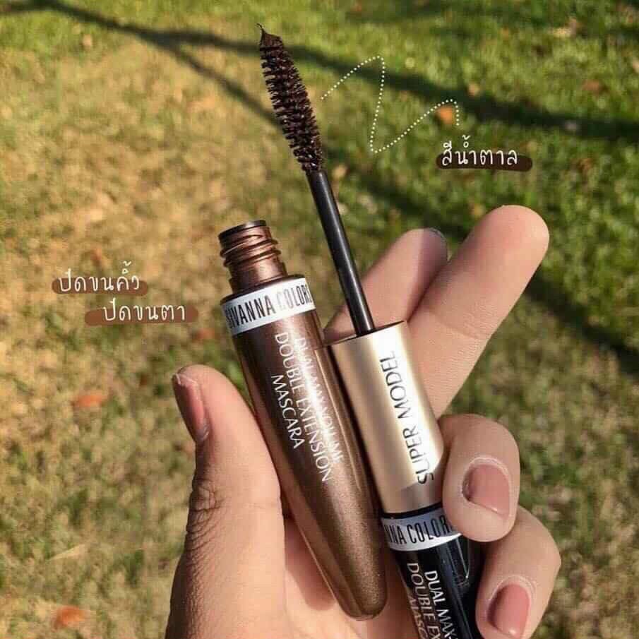 Mascara 2 Đầu SIVANNA COLORS Super Model Dual Max-Volume Double Extension