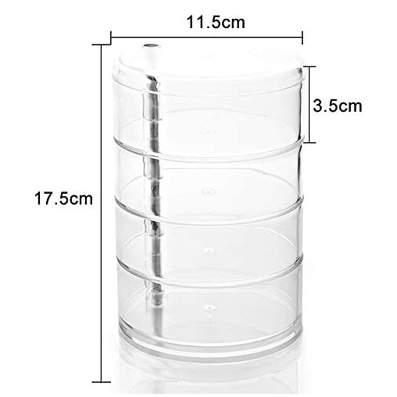 Hộp Đựng Dây Buộc Tóc / Kẹp Tóc Bằng Cao Su Trong Suốt Xoay Được Tiện Dụng