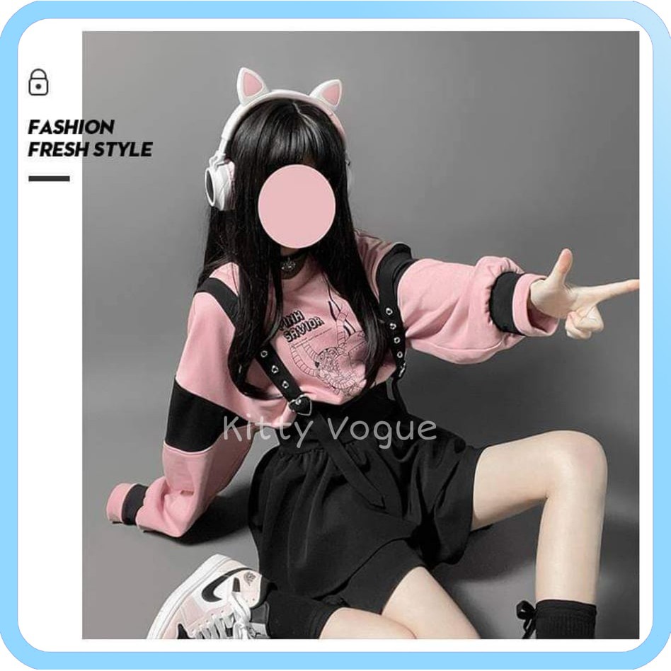 SET MACHINE HEART ÁO SWEATER+VÁY YẾM [HÀNG THIẾT KẾ]