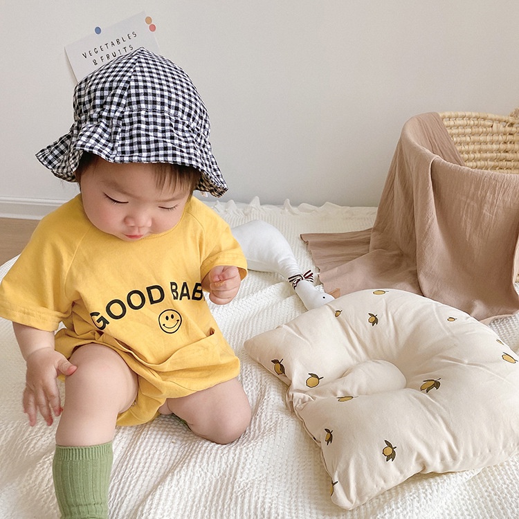 Bộ Áo Liền Quần Ngắn Tay Chất Liệu Cotton In Hình Mặt Cười Cho Trẻ Nhỏ Mới Sinh set bộ áo liền quần cho bé