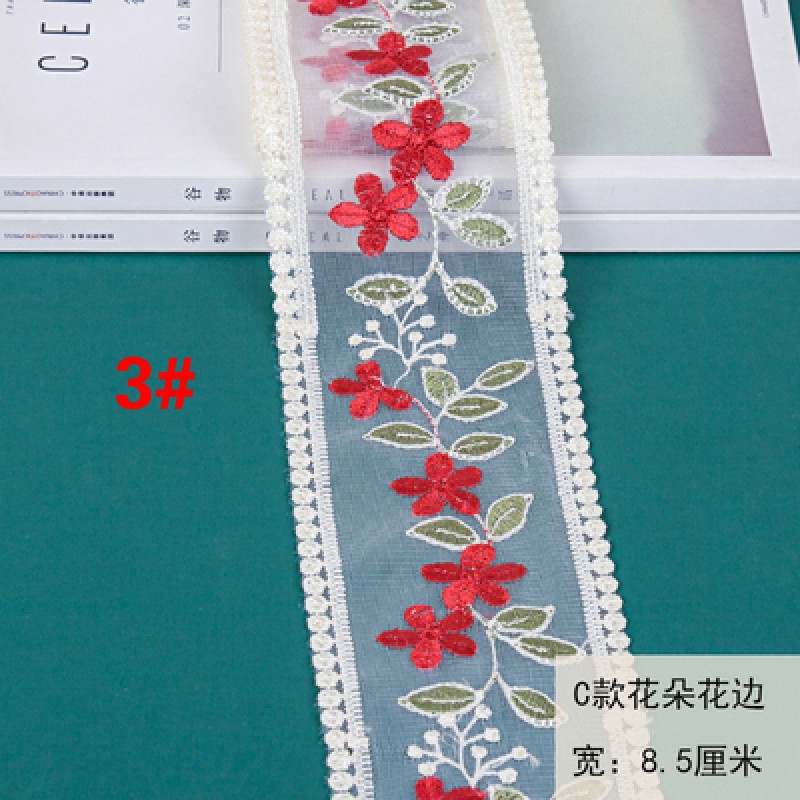 Dây Ruy Băng Thêu Hoa Hồng Dài 2m Dùng Trang Trí Diy