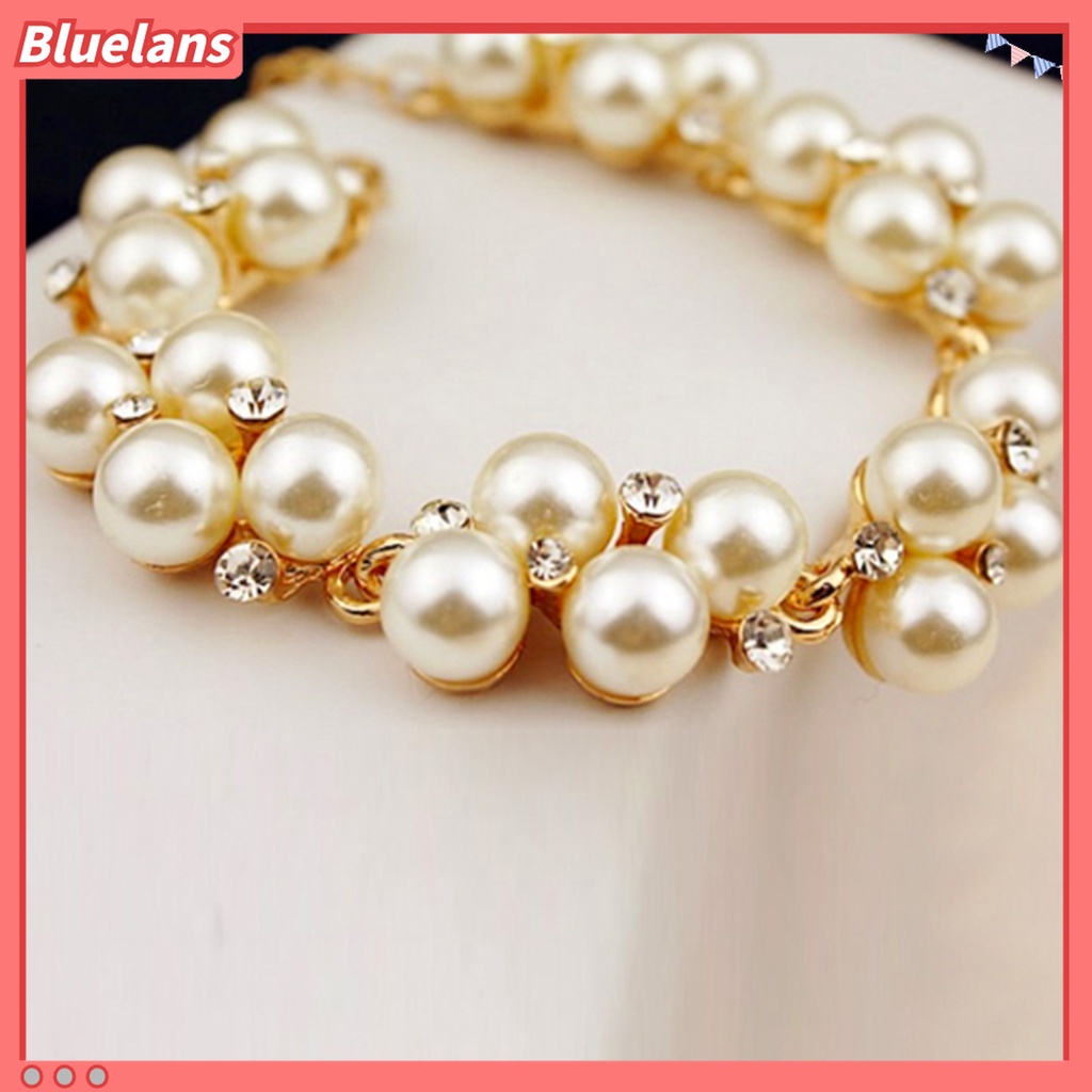 Vòng tay đính hạt ngọc trai giả thanh lịch thời trang