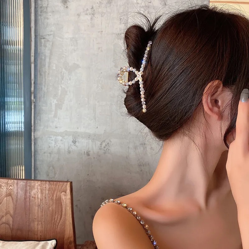 Kẹp tóc nữ đính ngọc trai nhân tạo/đá lấp lánh xinh xắn