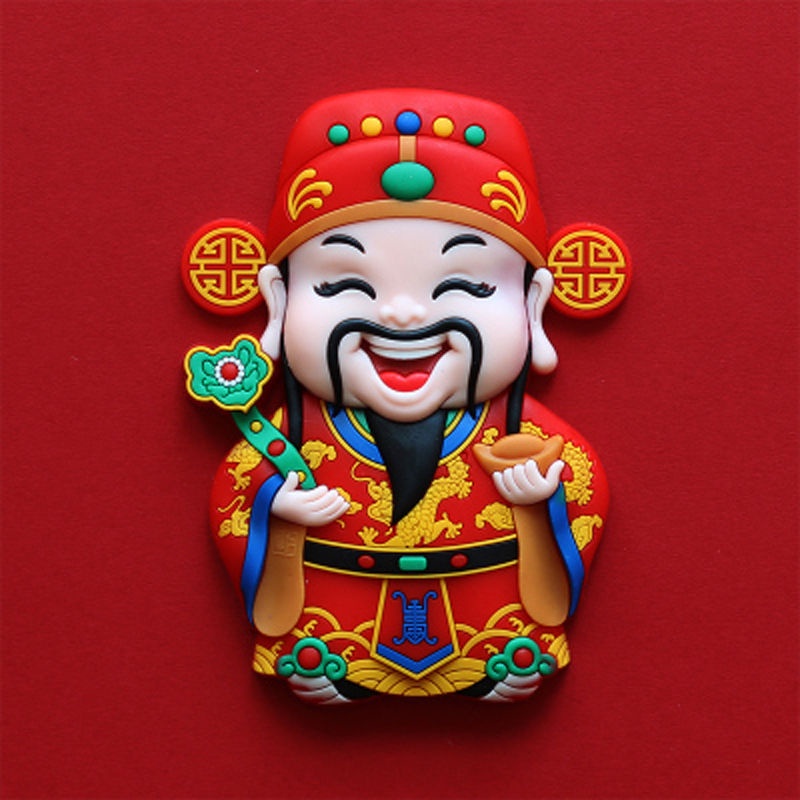 Nam Châm Hít Tủ Lạnh Hình Thần Tài 3D Sáng Tạo Trang Trí Nhà Cửa