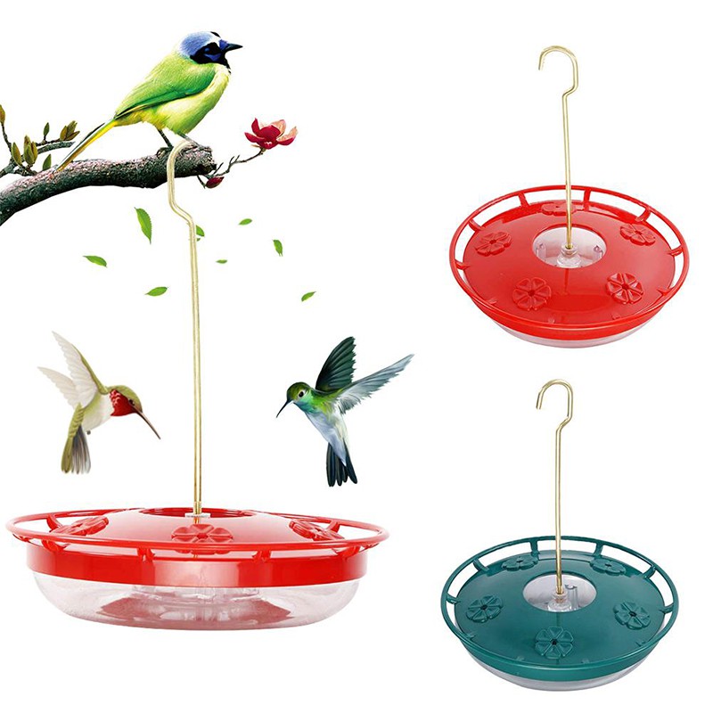 ☪ Plastic Bird Water Feeder Bottle Hanging Hummingbird Feeder Garden Outdoor Plastic Flower Iron Hook Bird Feeder SPRING