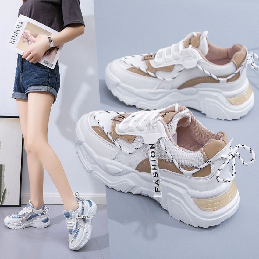 Giày Nữ Độn Đế Giày Thể Thao Đế Cao 6.5cm Tôn Dáng Phong Cách Hàn Quốc Trẻ Trung,Năng Động Cá Tính gttn28