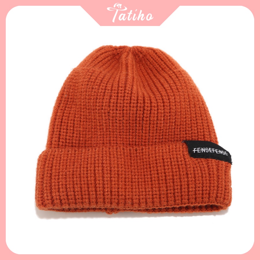 Mũ Len Nam Nữ, Nón Len Chất Đan Dày Dặn Trơn Phối FENSEFENSE Phong Cách Hàn Quốc Thời Trang Unisex Thu Đông - Mã NL004