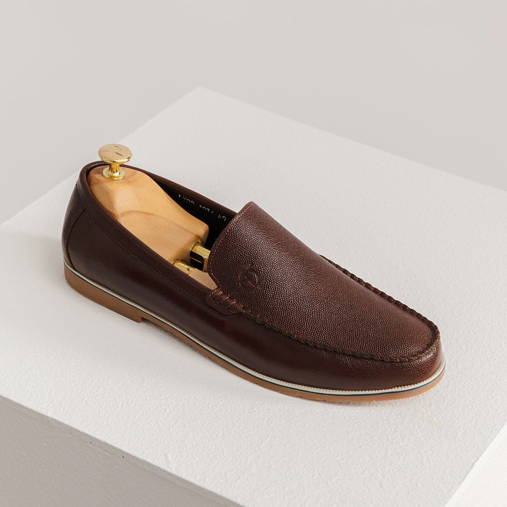 Giày lười da nam đế mềm siêu êm chân kiểu dáng Loafer cao cấp hàng hiệu Tâm Anh mã GNTA1936-N