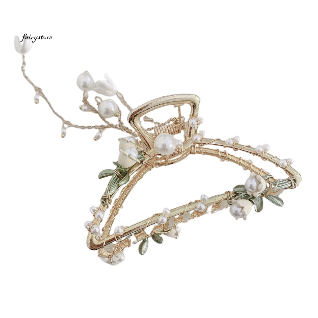 Fairystore| Kẹp Tóc Đính Ngọc Trai Giả Phong Cách Vintage